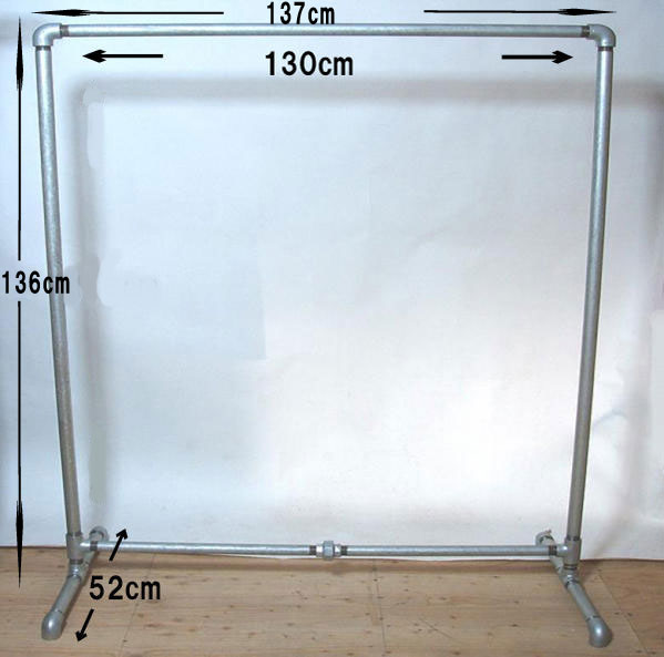 楽天市場】業務用ガス管ハンガーラック Mサイズ 横130cm ハンガー