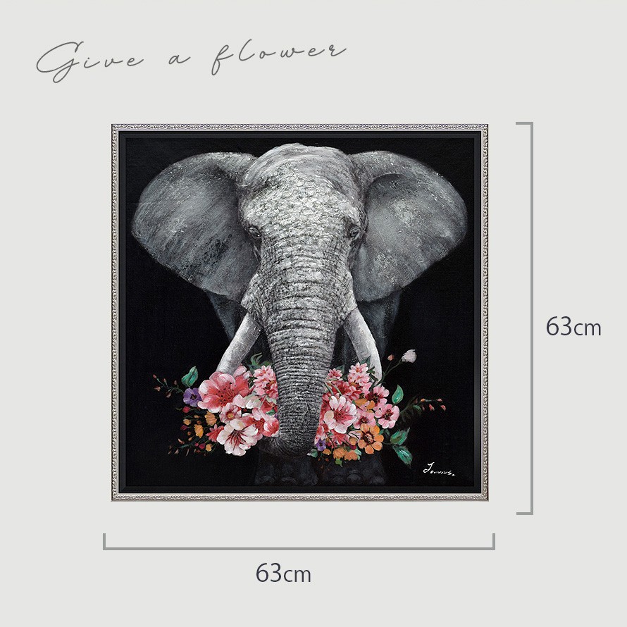 象のオイルペインティング