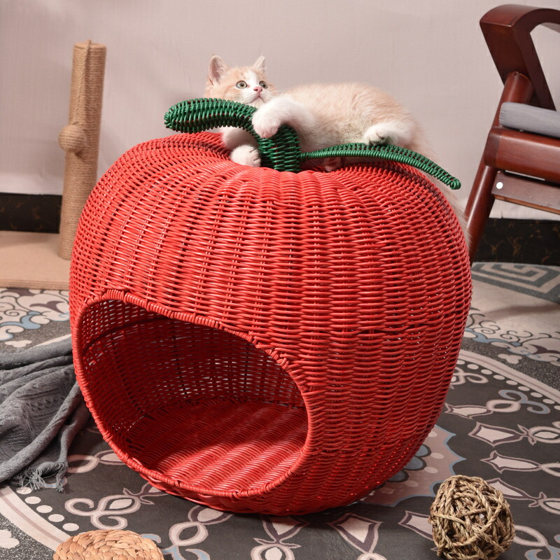 楽天市場】猫ベッド 猫 ベッド 猫ちぐら 猫ハンギング ハウス リンゴの