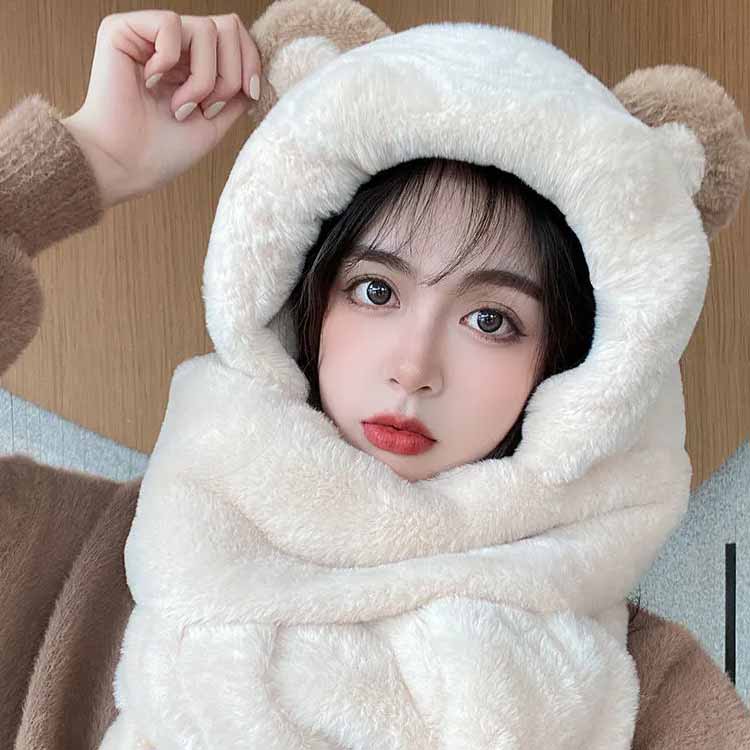 楽天市場】 耳付き キッズ 可愛い もこもこ フード付きマフラー