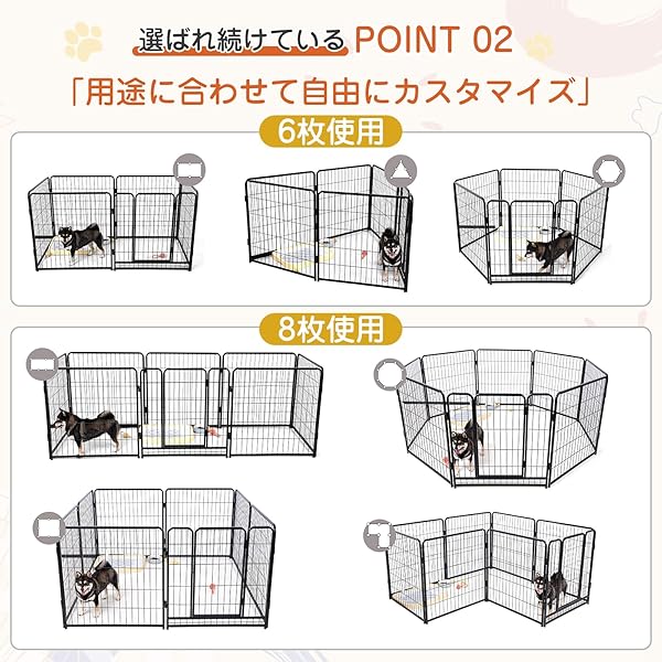 楽天市場】KIRATAKU ペットサークル スチール製 高さ80cm ペットゲージ