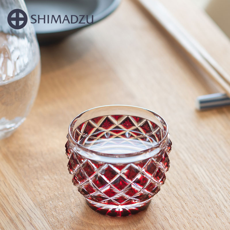 楽天市場】薩摩切子 猪口 大 cut34 紅 復元 島津薩摩切子 薩摩ガラス