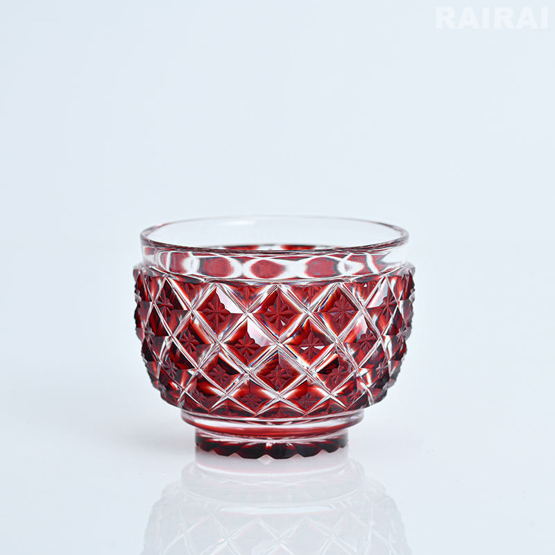 楽天市場】薩摩切子 猪口 大 cut34 紅 復元 島津薩摩切子 薩摩ガラス