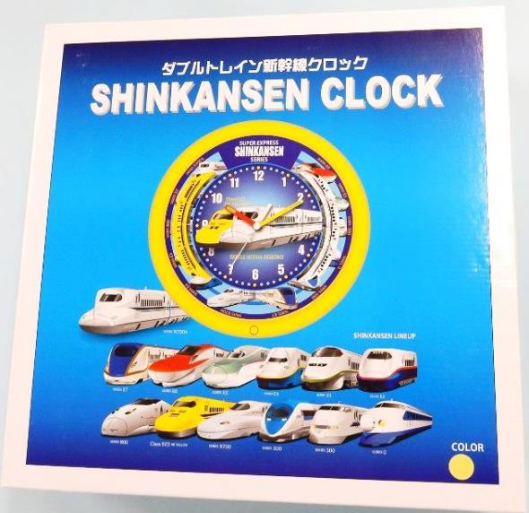 楽天市場】ダブルトレイン 新幹線クロック （黄） 掛け時計【JR関連
