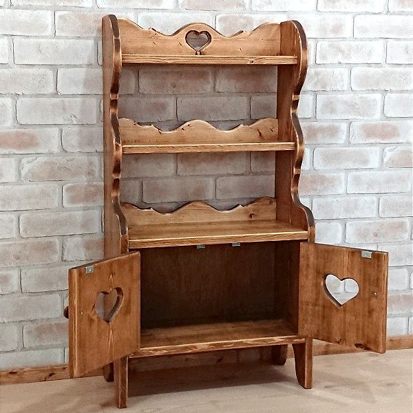 ハンドメイド ハートのカップボード カントリー家具 ハンドメイド