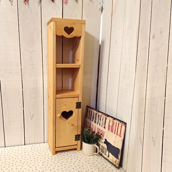 アメリカンカントリー家具 カントリーハート 収納付きコロコロスタンド