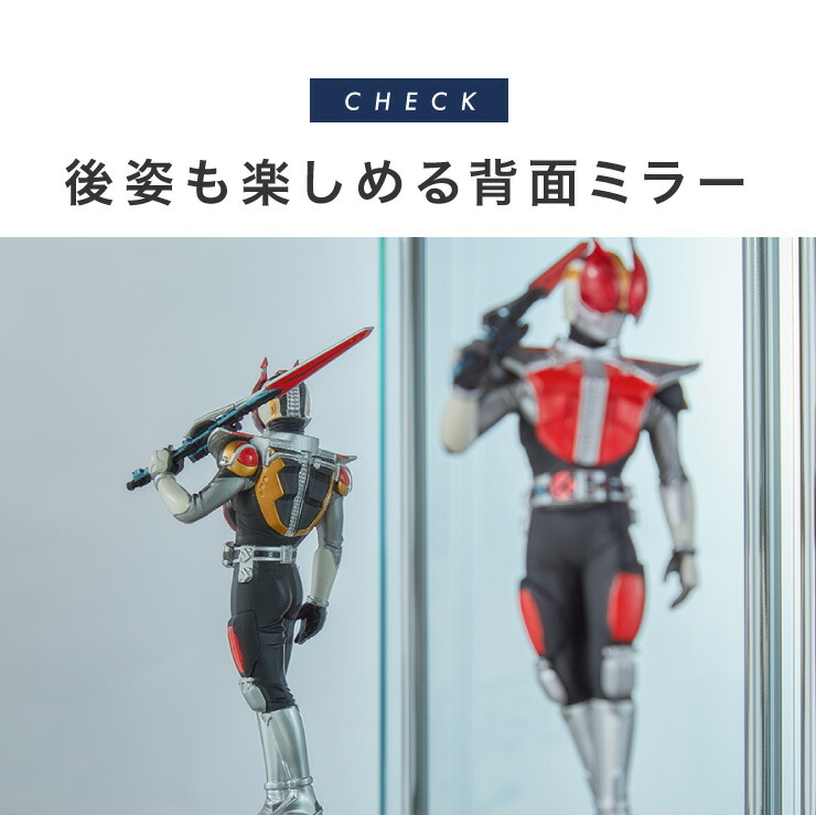 楽天市場】ガラスコレクションケース フィギュアケース 3段 背面ミラー