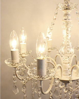 楽天市場】8灯シャンデリア アンティークホワイトシャンデリア ライト