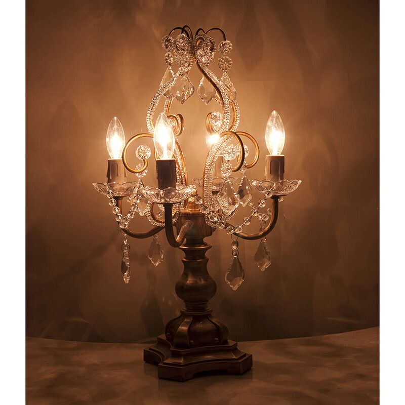 楽天市場】卓上シャンデリアランプ 4灯 3色より選択 アンティーク