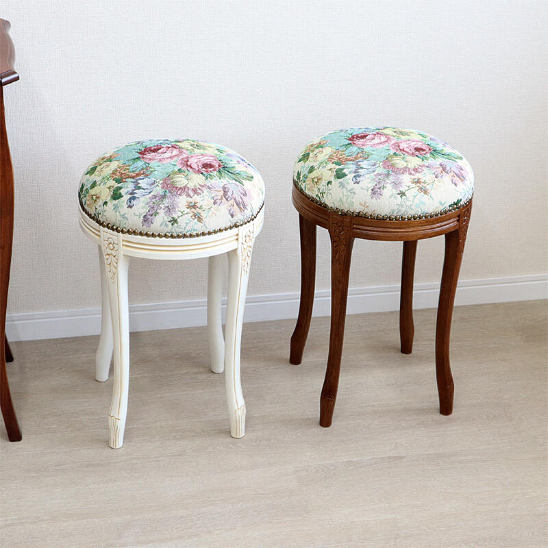 楽天市場】イタリア製 ラウンドスツール ゴブランフラワークラシック