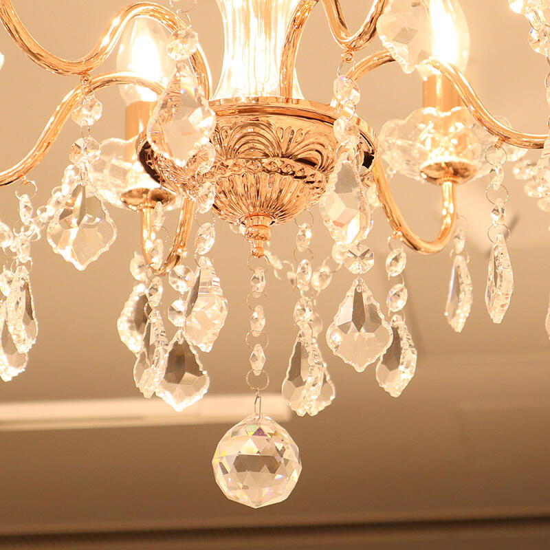 楽天市場】6灯シャンデリア ピンクゴールドシャンデリア ライト