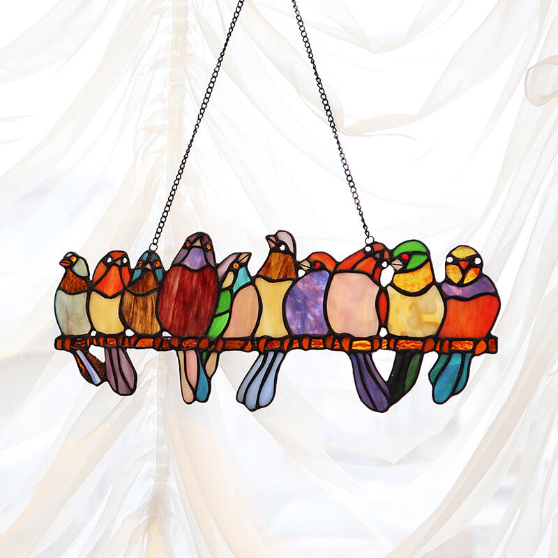 楽天市場】ウィンドウデコ ステンドグラス バードサンキャッチャー