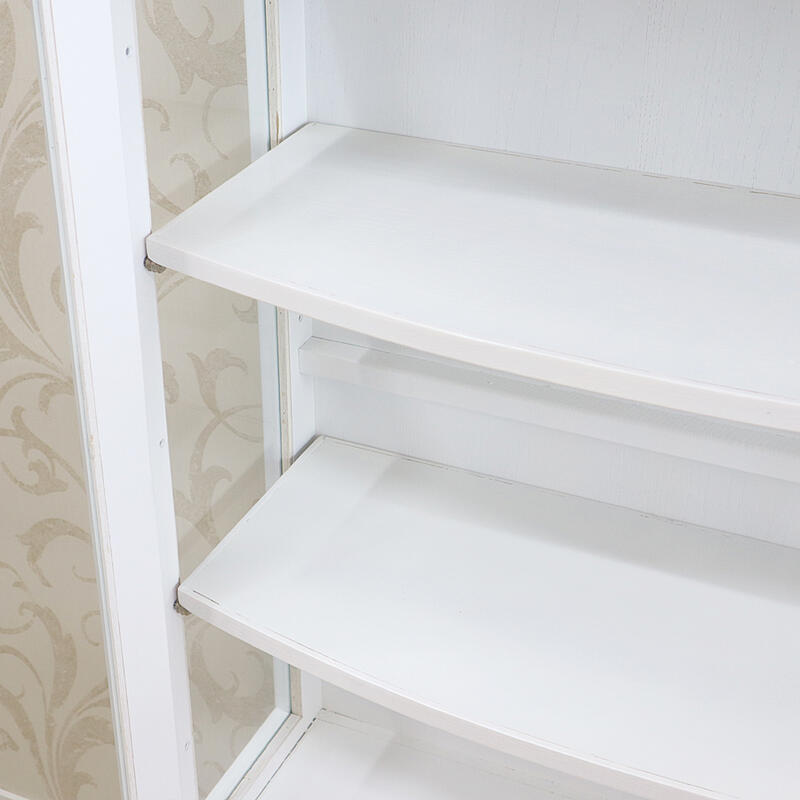 楽天市場】アンティークオーク ガラスキャビネット ホワイトシャビー