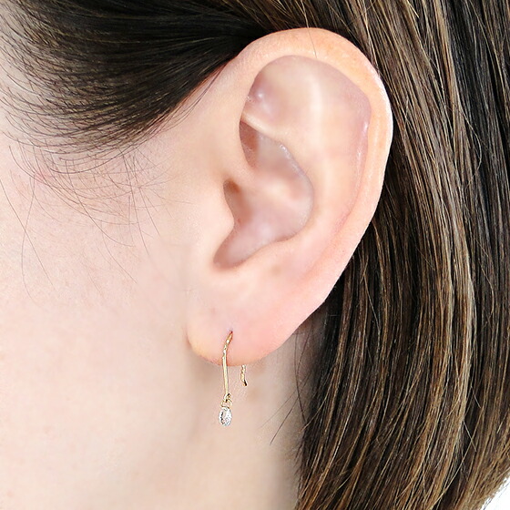 楽天市場】K18YG ブリオレットカット ダイヤモンド ピアス【VSクラス