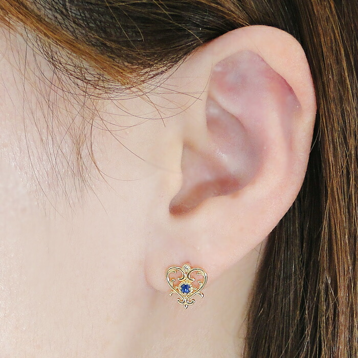 楽天市場】K18YG サファイア & ダイヤモンド ピアス 【送料無料