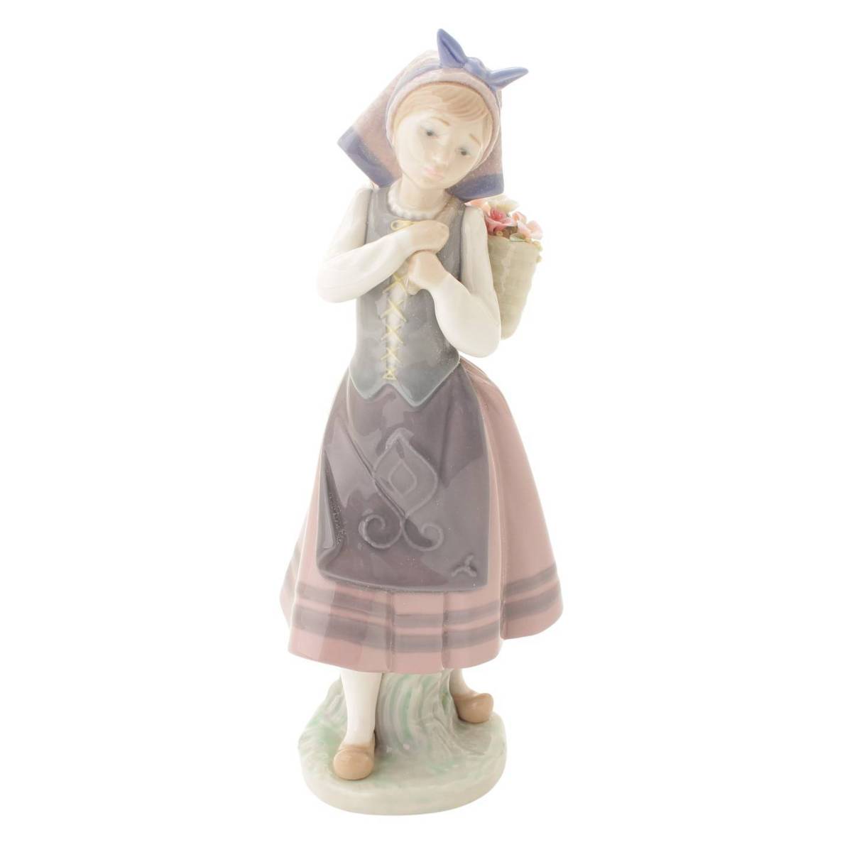 楽天市場】【リヤドロ】Lladro 花籠を背負う少女 Galleguina flores