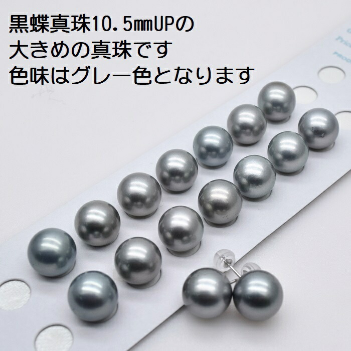 本真珠南洋黒蝶真珠 グレー系10.1㍉s925直結ピアスBL911 本真珠南洋黒