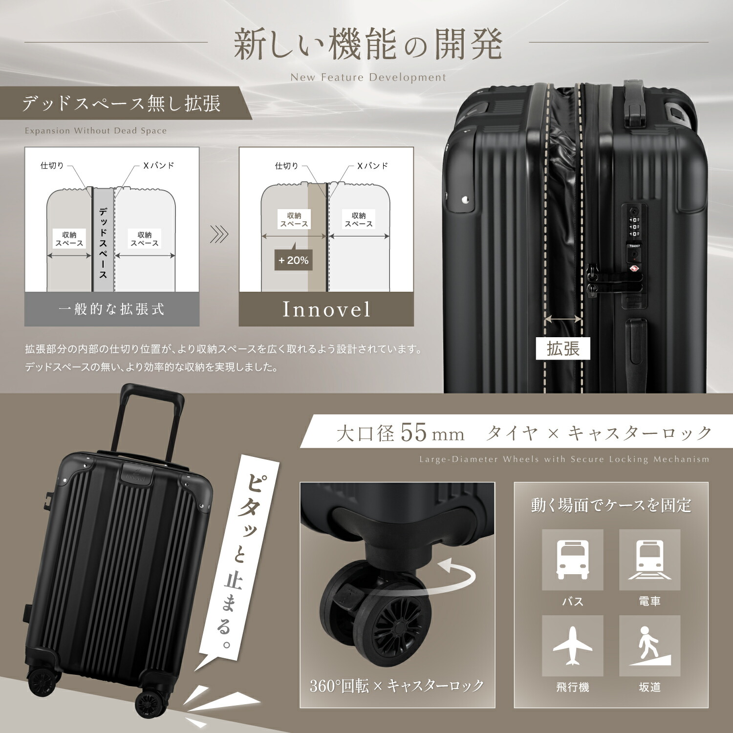 楽天市場】【 防水 × 拡張 】スーツケース キャリーケース 機内