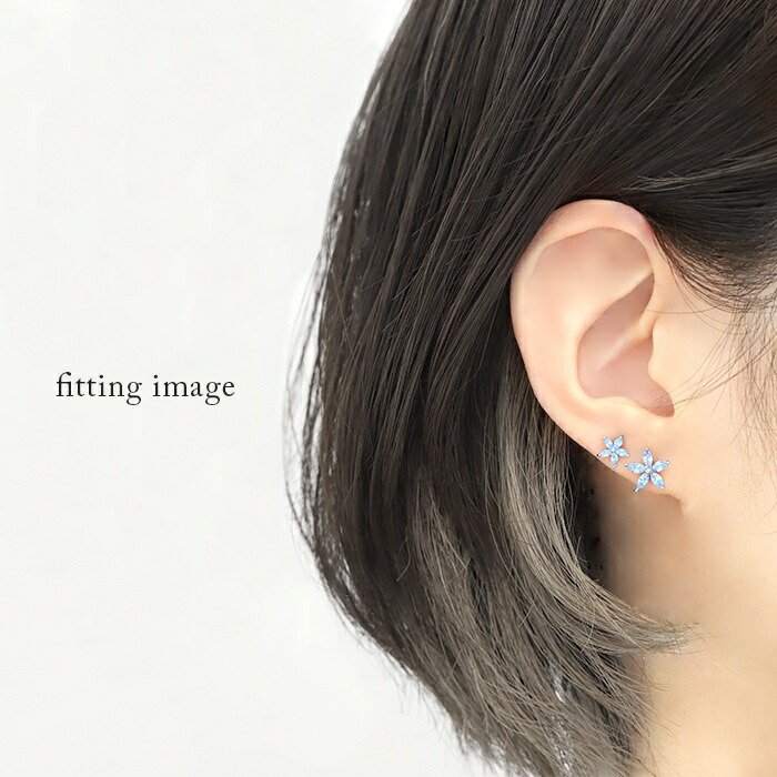 楽天市場】軟骨ピアス ジュエル フラワー 花 ピンク ブルー