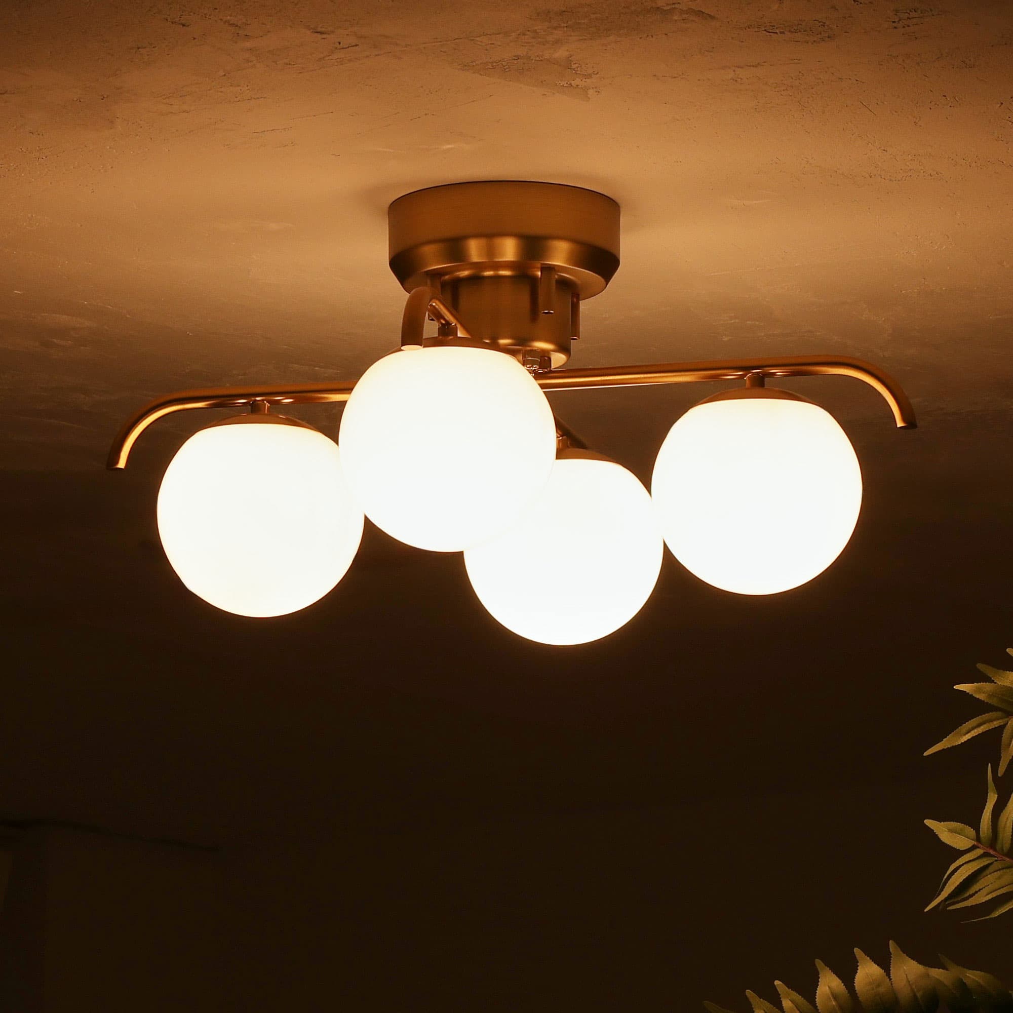 楽天市場】シーリングライト ガラス 4灯 リモコン付き 電球オプション