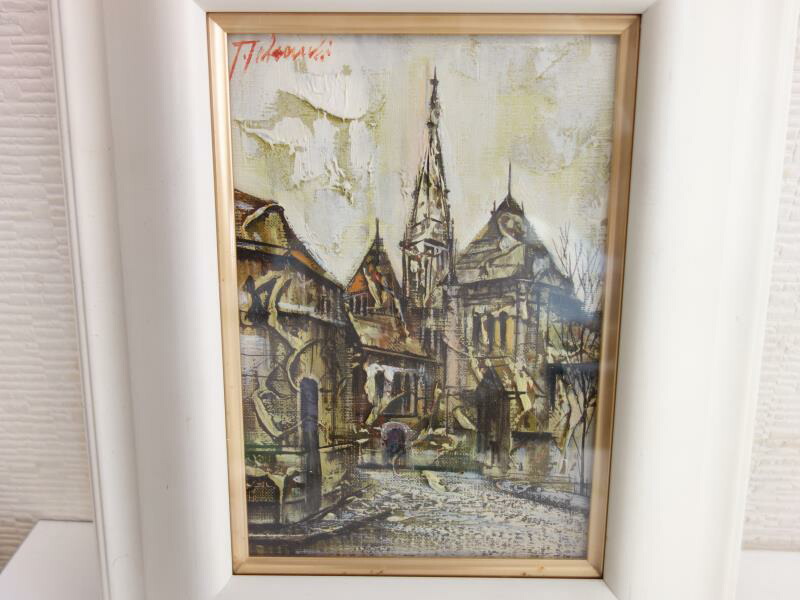 M▽竹内敏彦 サン・ピエール寺院 油彩画 (37890) 【公式通販】