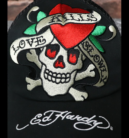 楽天市場】ED HARDYエド・ハーディー◇EH 刺繍メッシュキャップ