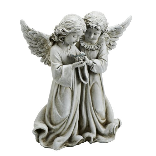 楽天市場】鳥と遊ぶ、天使達の彫像 宗教像 聖家族 記念碑 守護聖人 庭