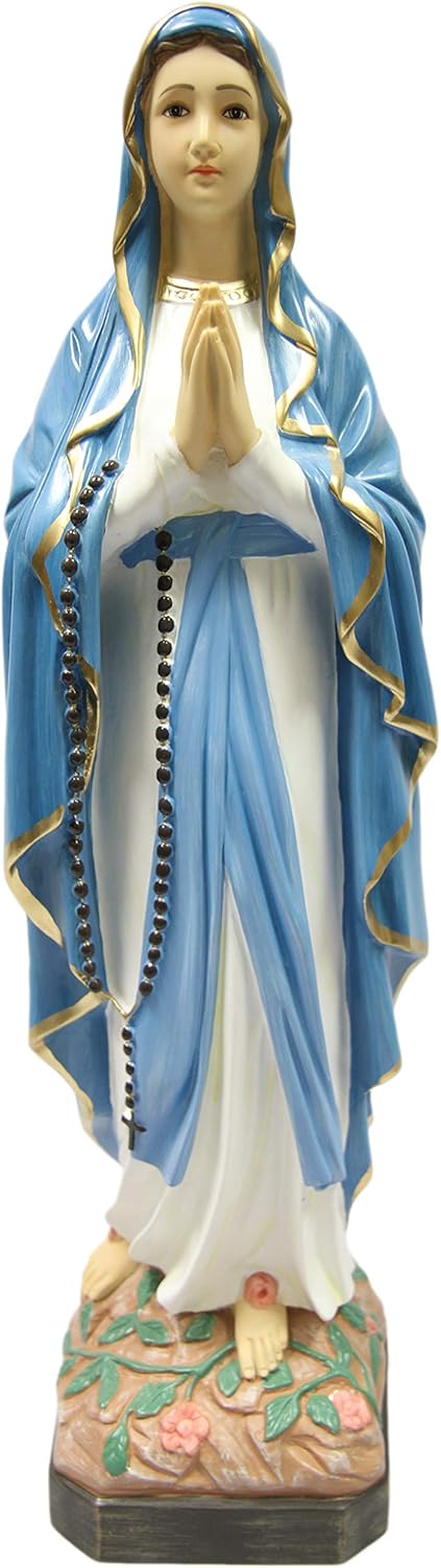 楽天市場】高さ約64cmルルドの聖母マリア彫刻フィギュアイタリア製彫像