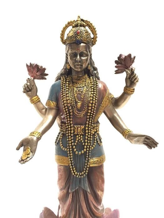 ラクシュミー（吉祥天）像 金属製 8cm ー インドの小さな神さま ー