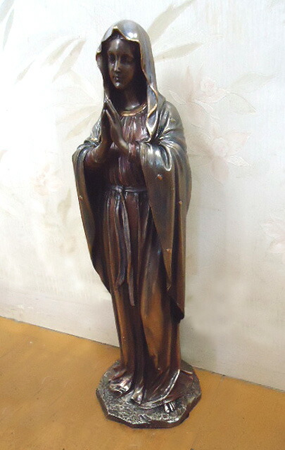 楽天市場】創業祭！即納！聖母マリア像 ブロンズ風 彫像 彫刻 高さ 約