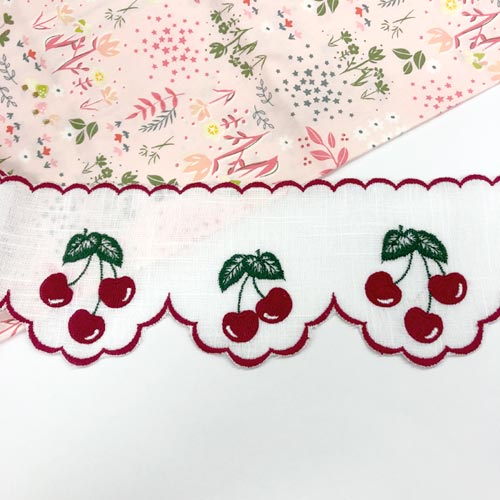 楽天市場】【ヨーロッパ製】エンブロイダリーレース チェリー