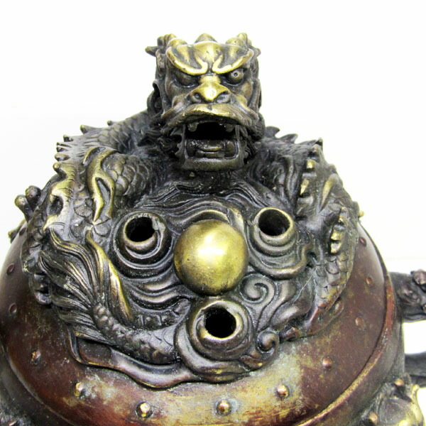銅器 竜紋香炉 装飾品 工芸品 美術品 置物 銅器 竜龍紋香炉
