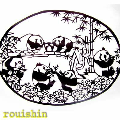楽天市場】中国伝統工芸 【切り絵】 パンダ 箭紙（せんし） 【B4サイズ