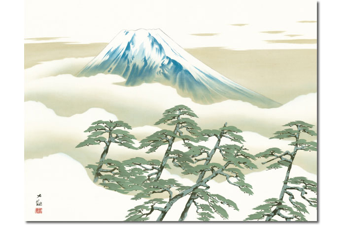楽天市場】掛け軸 掛軸 松に富士 まつにふじ 幅54.5×高さ約115cm 横山