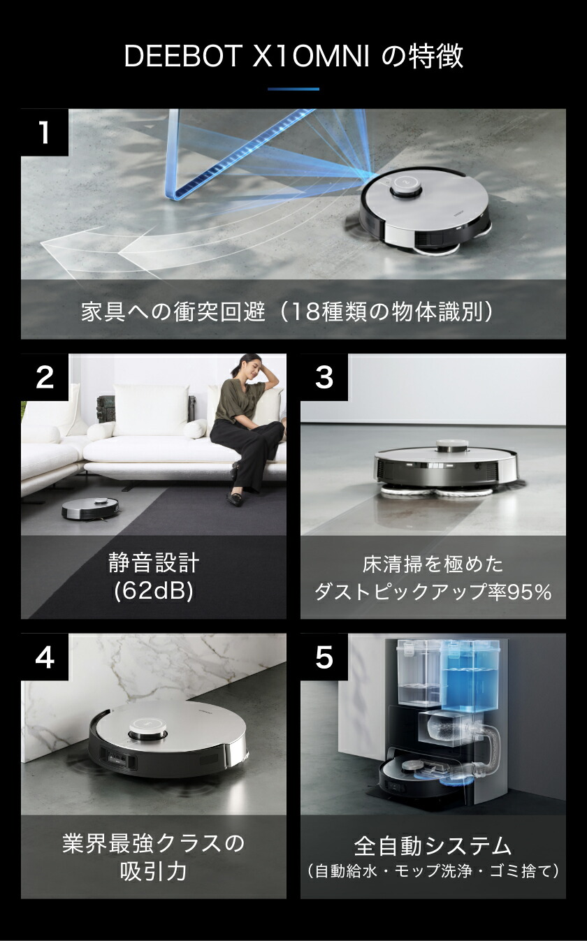 楽天市場】ロボット掃除機 DEEBOT X1 OMNI エコバックス ECOVACS 高