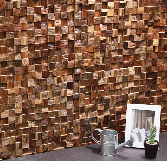楽天市場】ウッドパネル 壁 ウッドモザイク 天然木 diy オールド