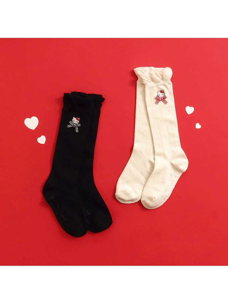Hello Kittyリボンハイソックス ピンク Hello Kittyリボンハイソックス