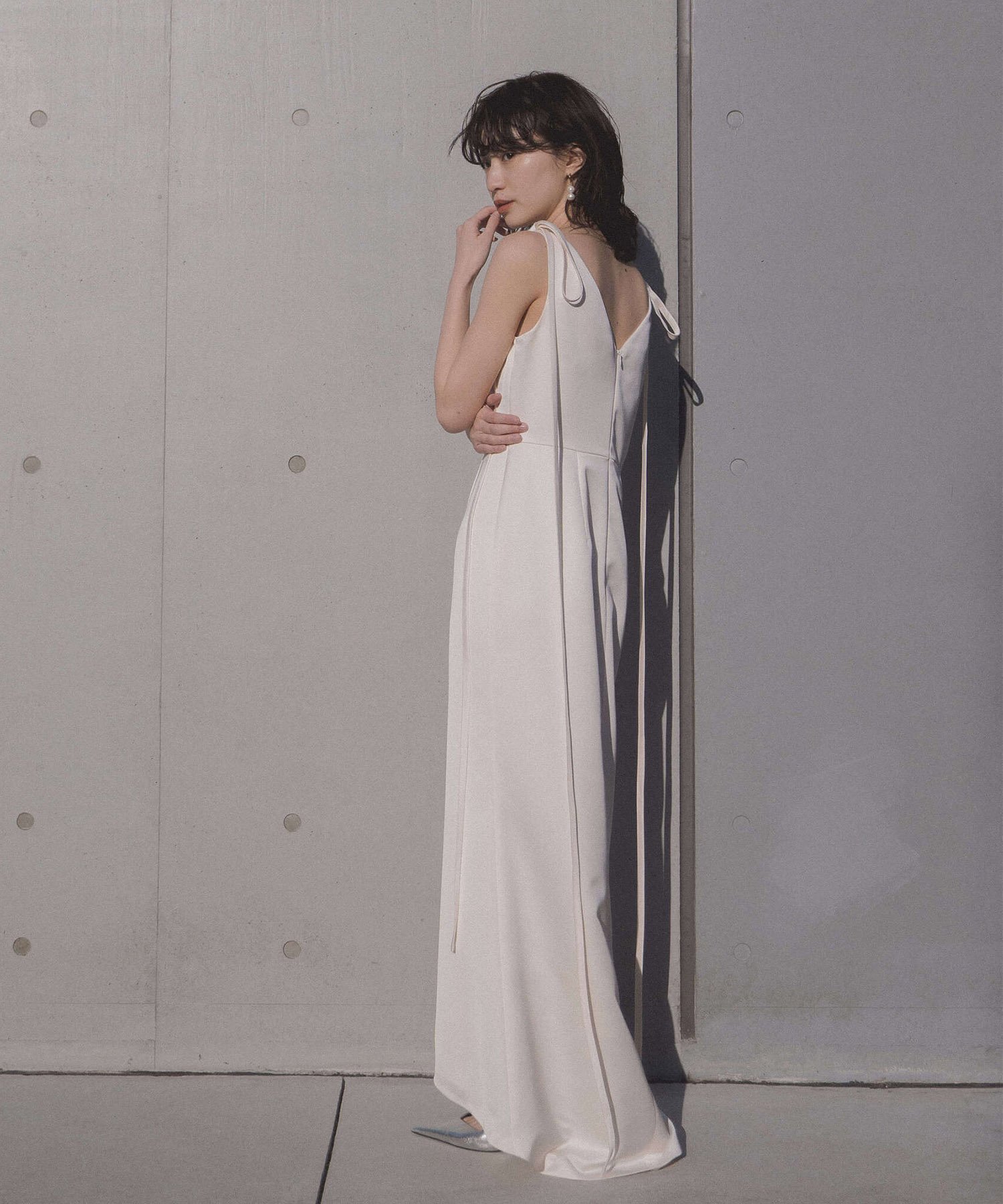 kaene｜サテンリボンドレス|ホワイトドレス新婦花嫁二次会前撮り