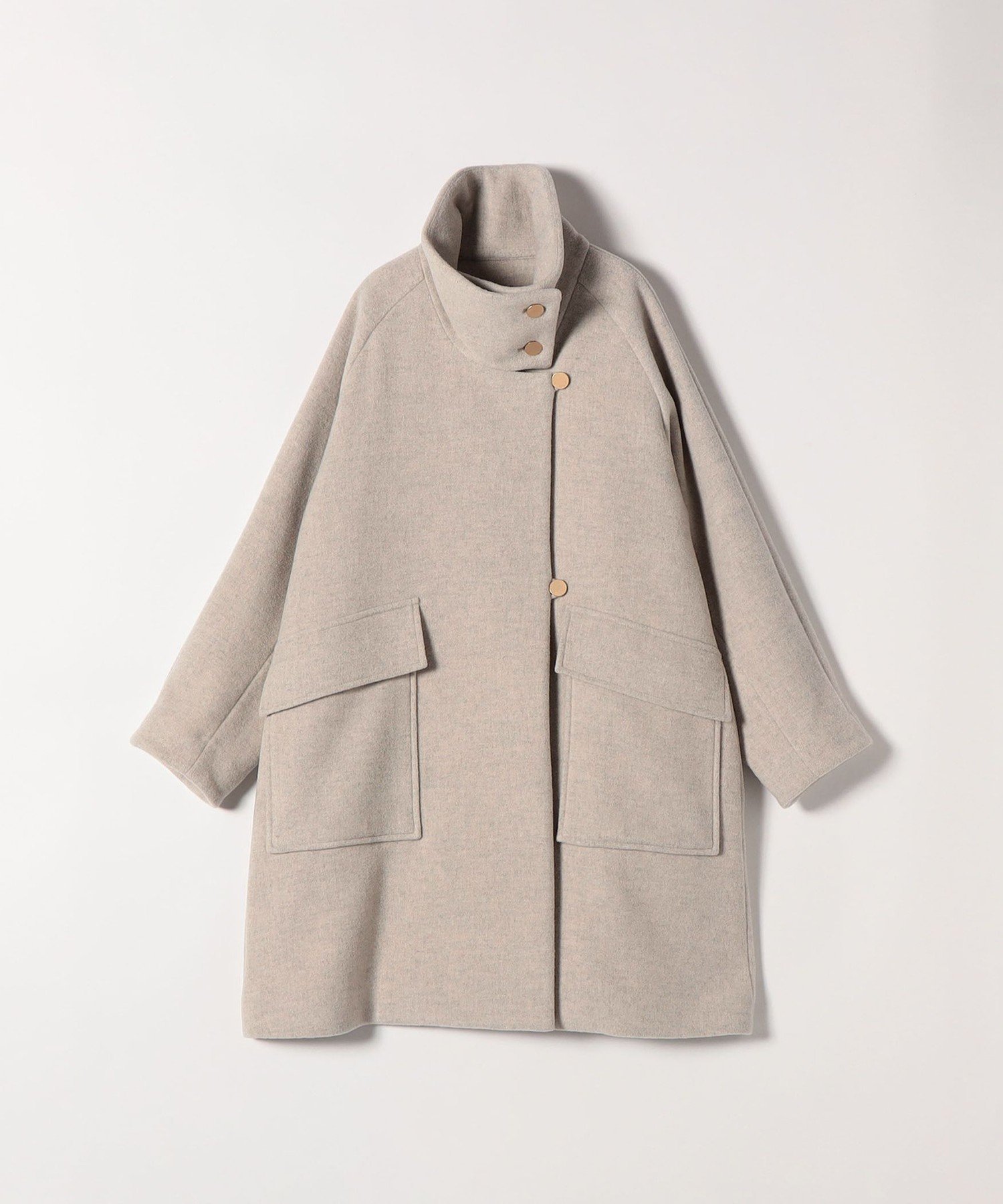 SHIPS｜SHIPS any: カシミヤ ミックス スタンドカラー ミドル コート