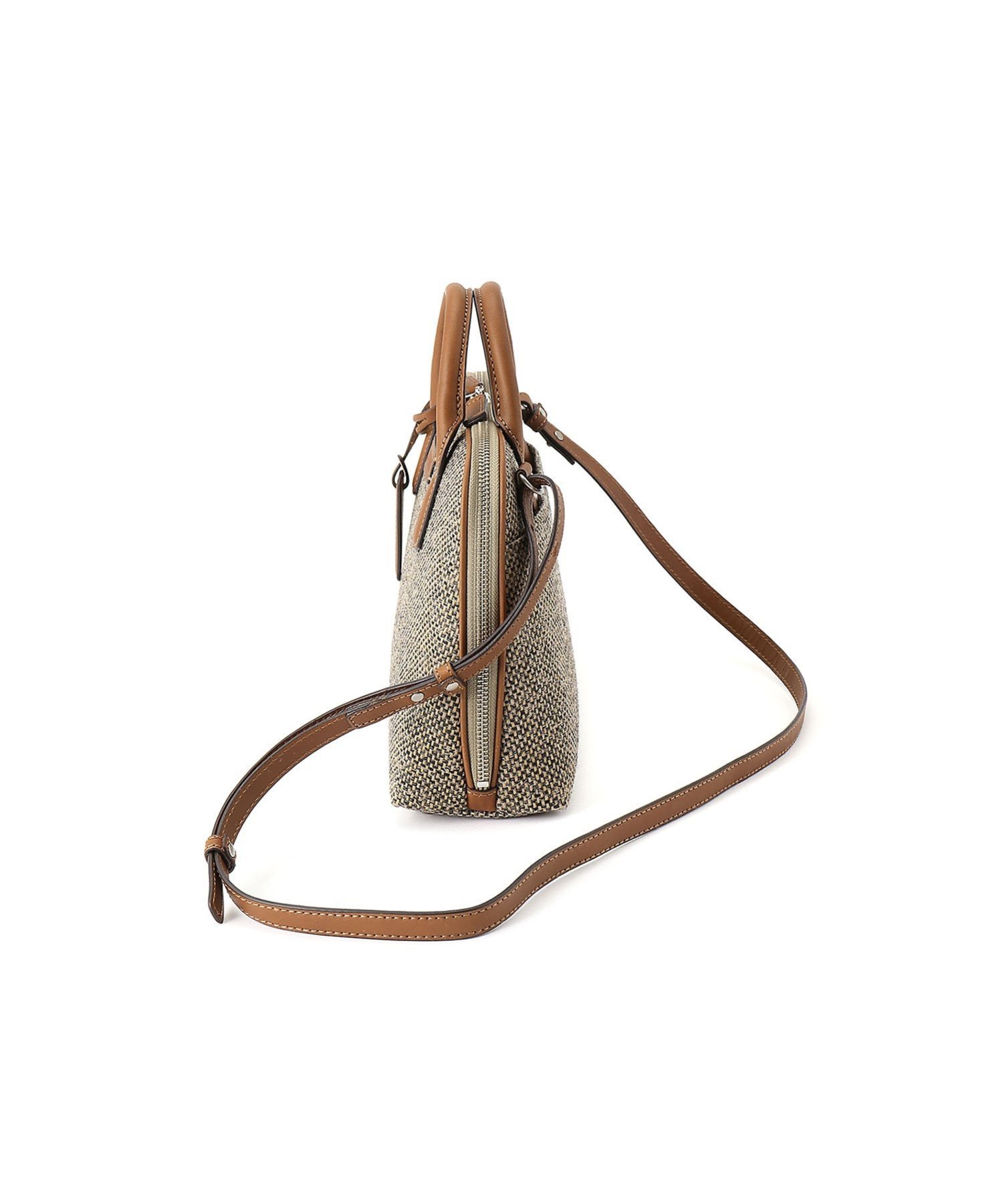 □【ハートマン hartmann】 レザー×ナイロンツイード キャリーバッグ