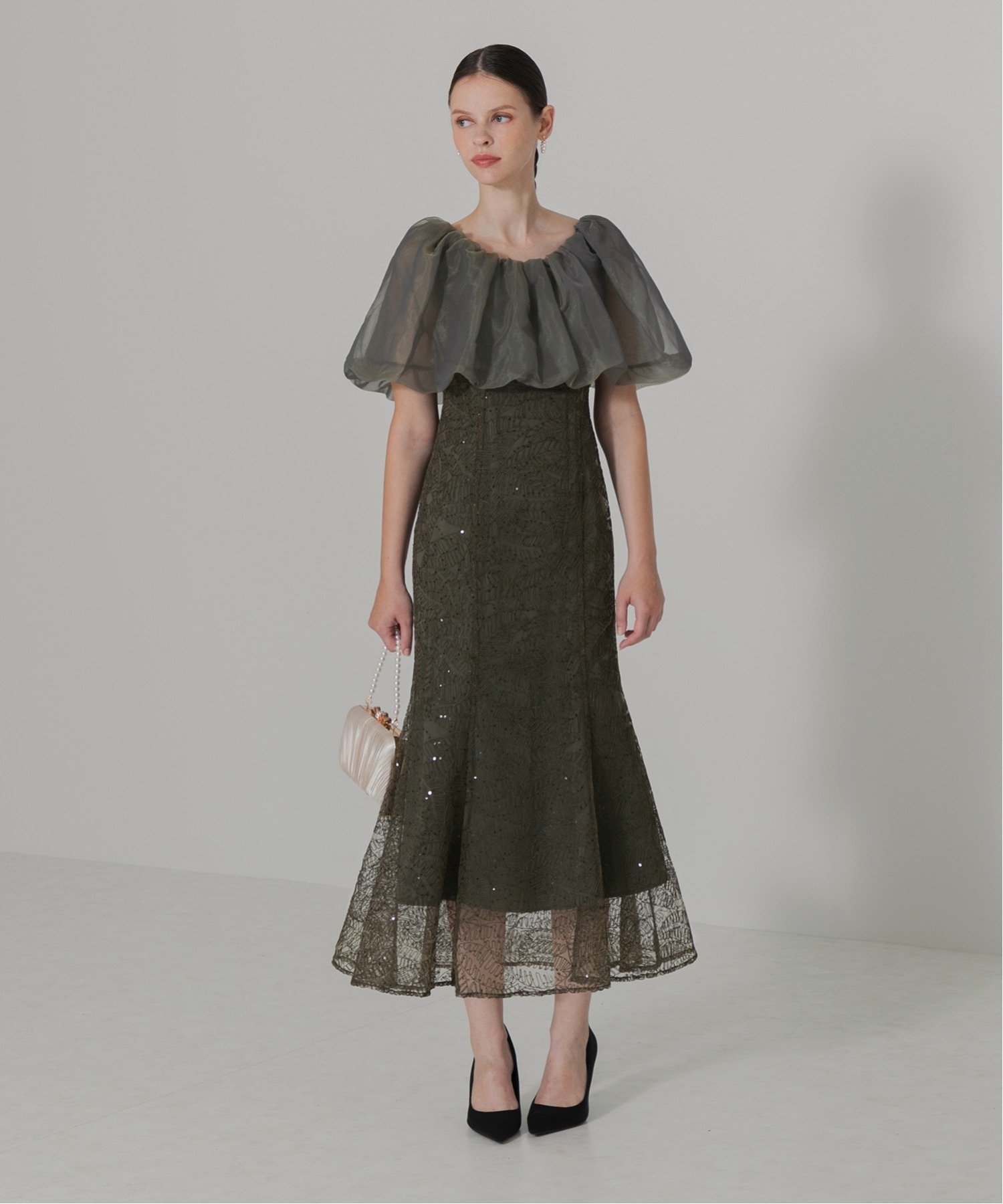 Leja｜LEJA/2WAYオフショルダーワッフル生地マーメイドワンピース