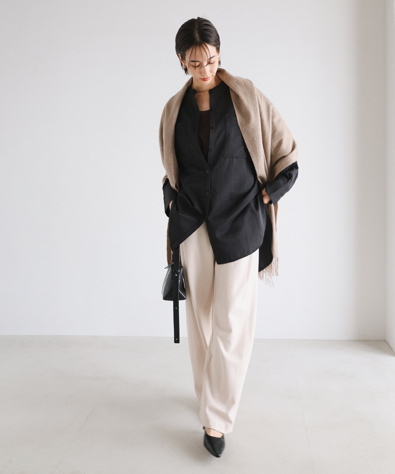 andme｜カシミヤ 大判ストール evernavy エバーネイビー | Rakuten