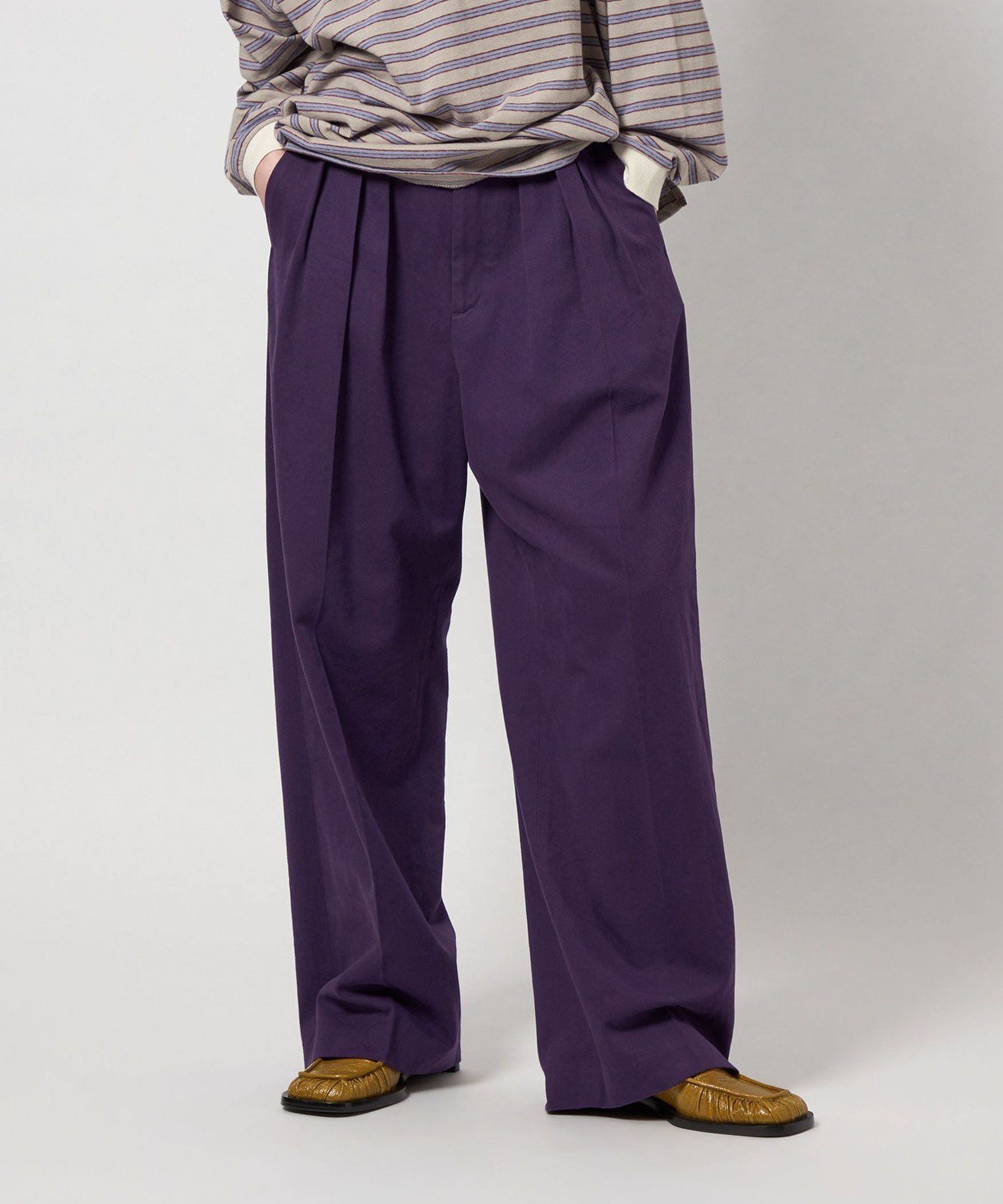 ＜6(ROKU)＞コットンレーヨン タックパンツ　36 BEAUTY&YOUTH UNITED ARROWS｜<6(ROKU)>コットンレーヨン タックパンツ