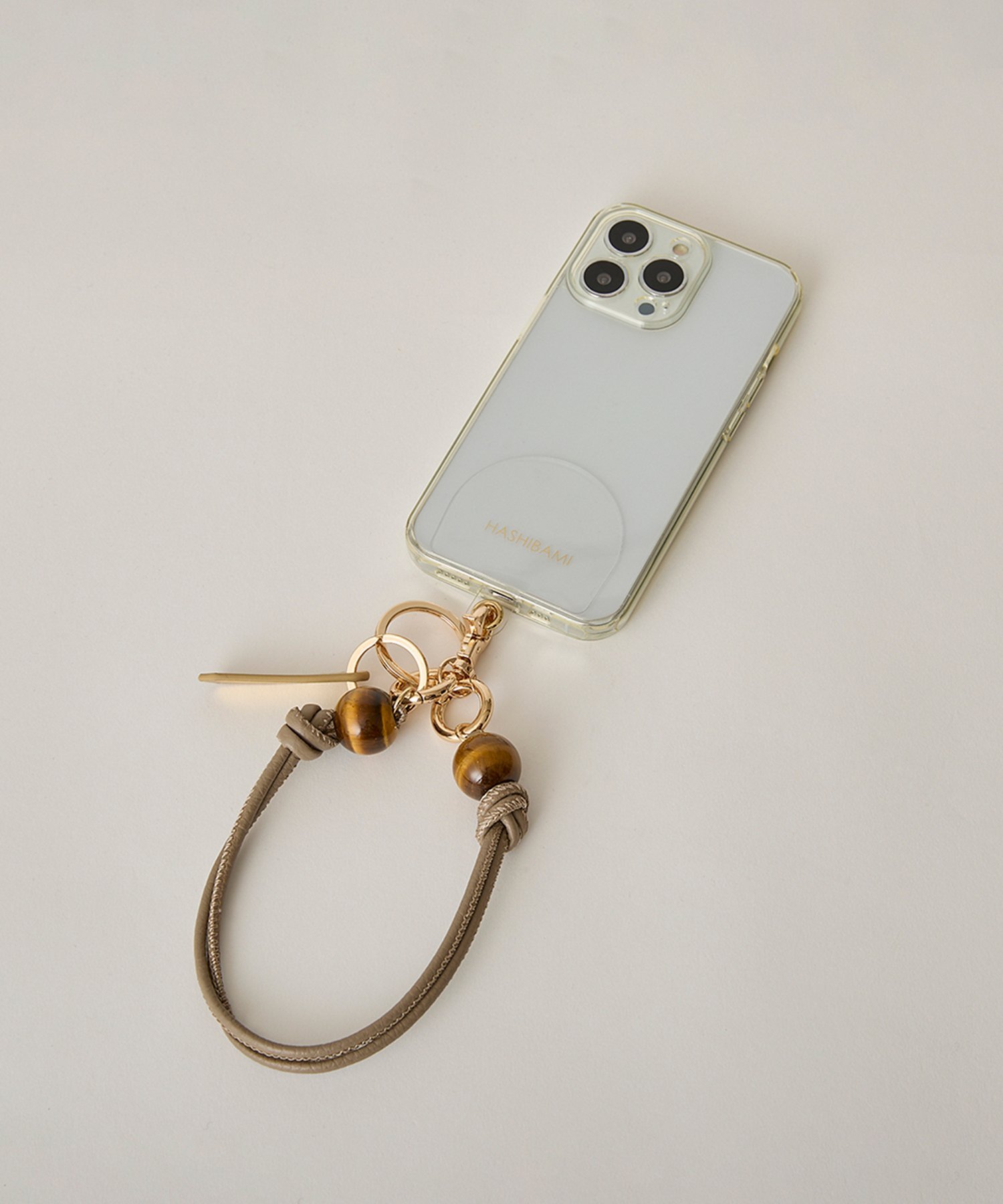 HASHIBAMI / N+ECOLOGY｜HASHIBAMI 【大玉天然石*レザー スマホハンド