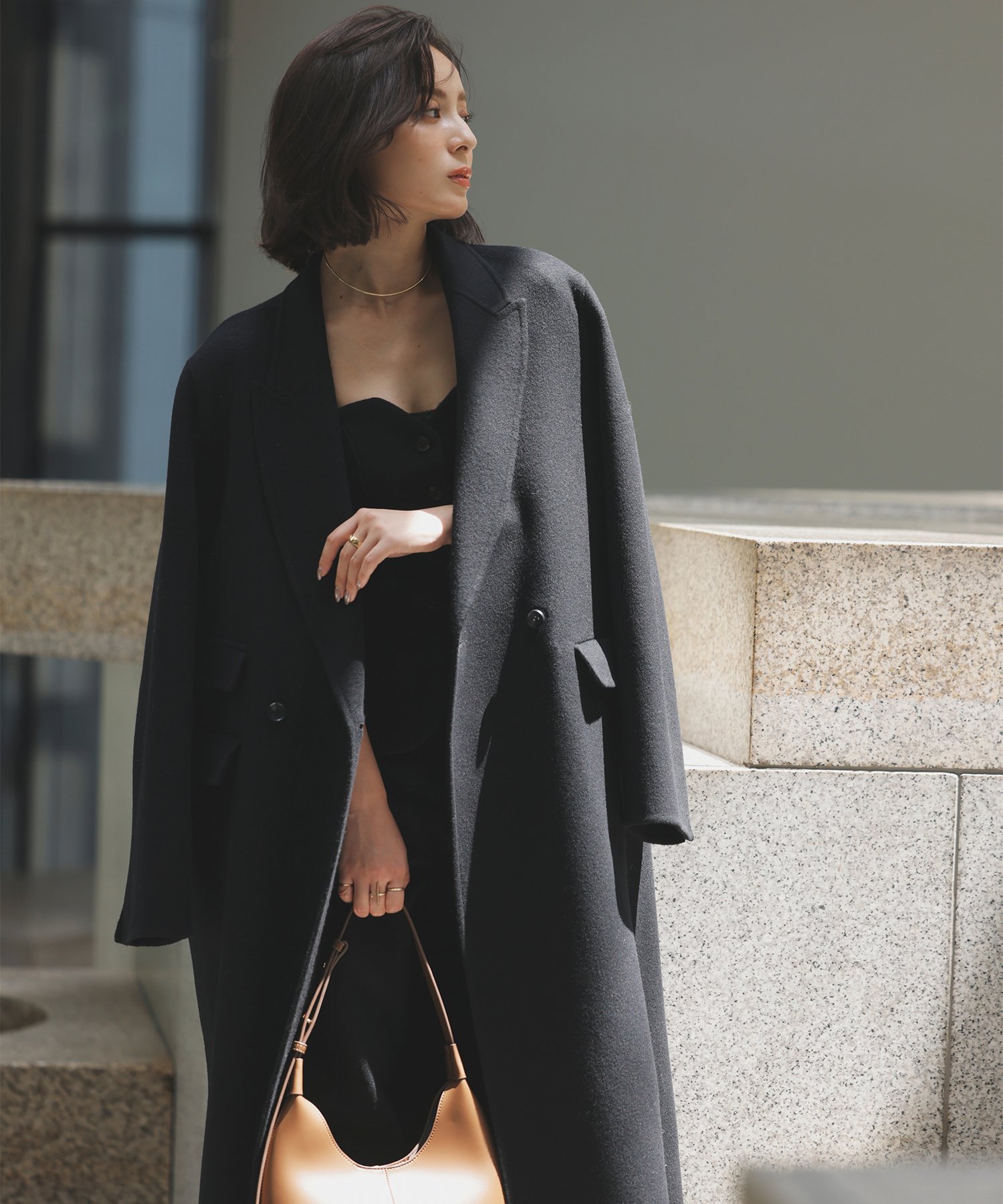 アニュアンスリバーロングダブルポケットチェスターコートS