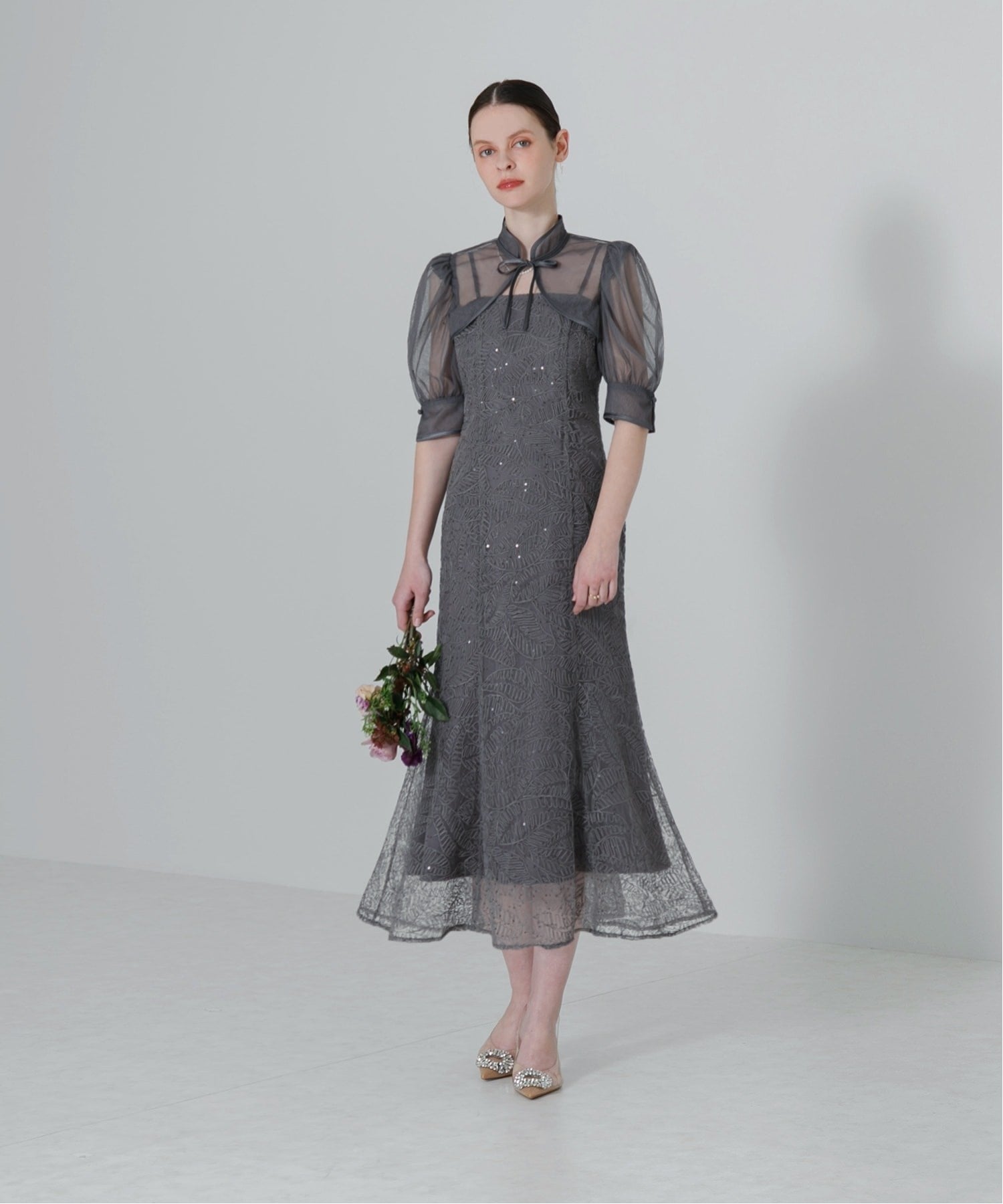 Leja｜LEJA/スパンコール刺繍マーメイドボレロ付きワンピースドレス