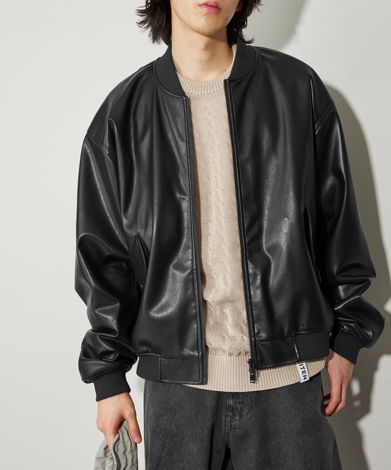 CITEN レザージャケット CITEN｜<CITEN>レザーライクバルーンジップブルゾン | Rakuten Fashion