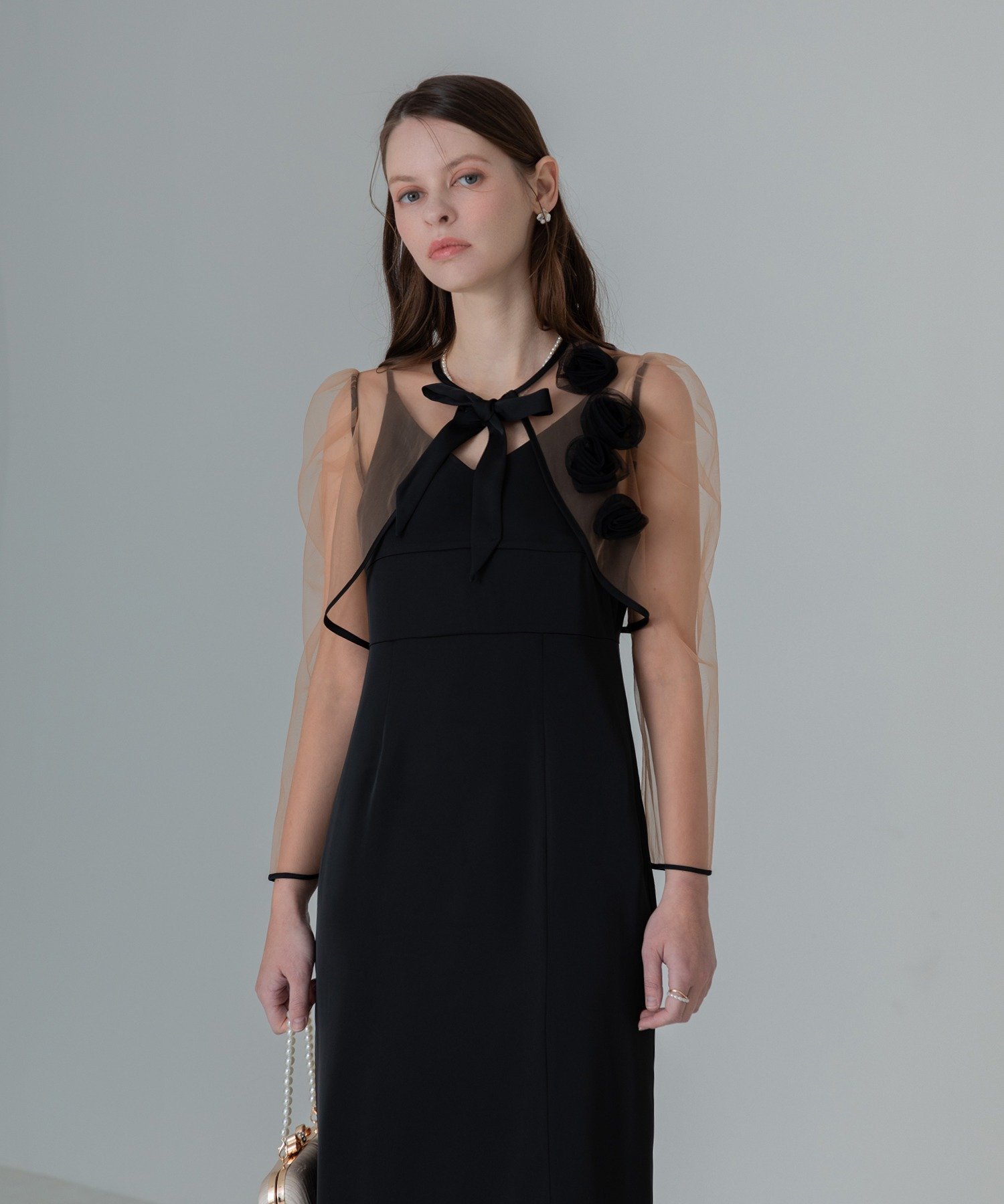 Leja｜LEJA-ローズボレロシアースリーブIラインワンピースドレス 結婚