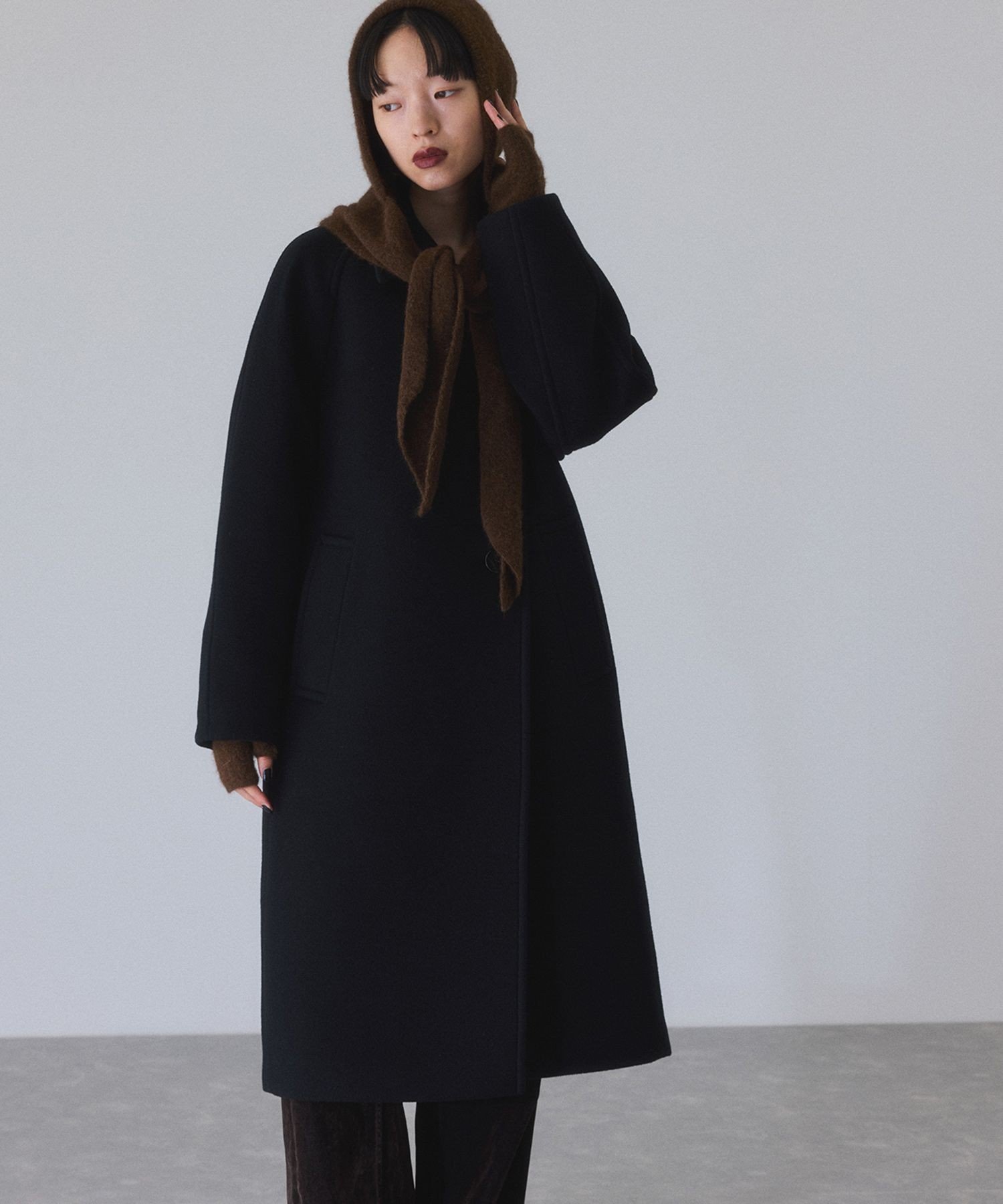 ADAM ET ROPE'｜ウールボンディングラグランロングコート | Rakuten