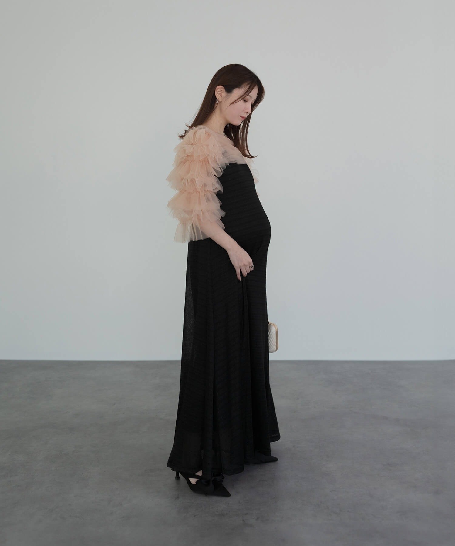 Leja｜LEJA-ティアードフリルチュールボレロワンピースドレス 結婚式